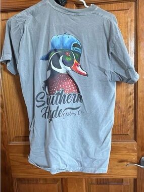 Men's Short Sleeve Graphic Tee - Gray with Duck Design